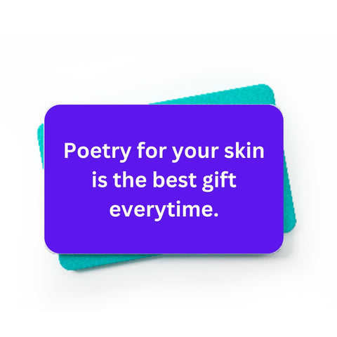 POETRY Skincare natural and organic Australian made skincare egift card, gift card, gifts for her, gifts for him, gift for christmas, gift for easter, gift for a birthday, best gift
